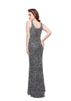 Primavera Couture - 1970 Embellished V-neck Sheath Dress