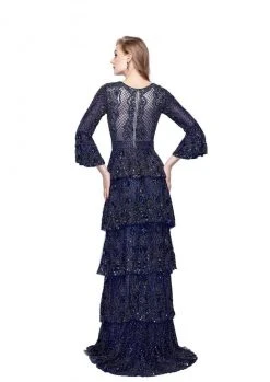 Primavera Couture - 1972 Beaded Jewel A-line Dress Formal Gowns