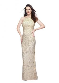 Primavera Couture - 1974 Bejeweled Halter Column Dress 8 Primavera Couture - 1974 Bejeweled Halter Column Dress