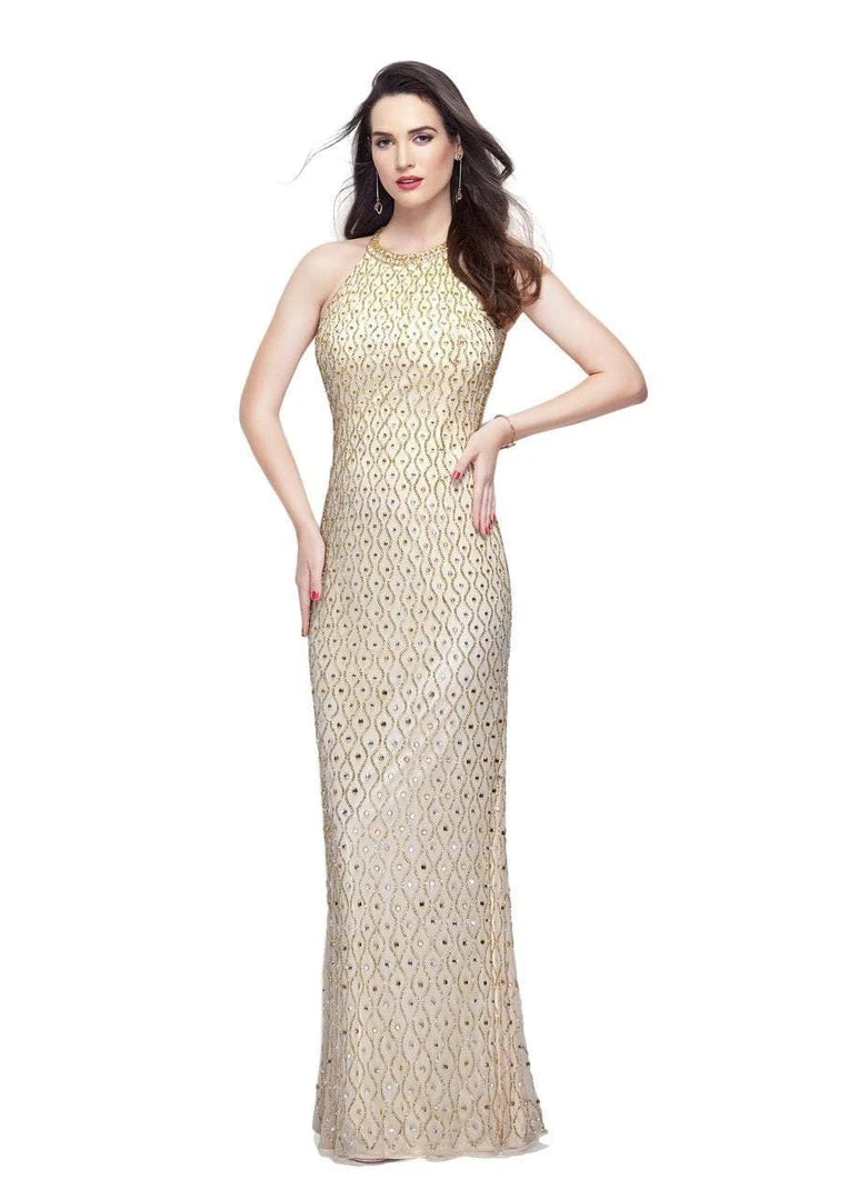 Primavera Couture - 1974 Bejeweled Halter Column Dress 5 Primavera Couture - 1974 Bejeweled Halter Column Dress