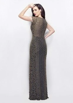 Primavera Couture - 1976 Bedazzled Illusion Jewel Sheath Dress