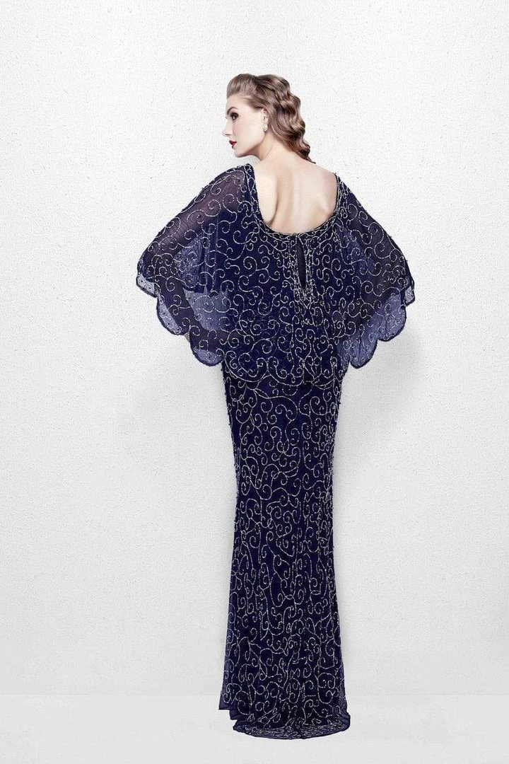 Primavera Couture - 1986 Beaded Scoop Fitted Dress With Overlay Formal Gowns 6 Primavera Couture - 1986 Beaded Scoop Fitted Dress With Overlay Formal Gowns