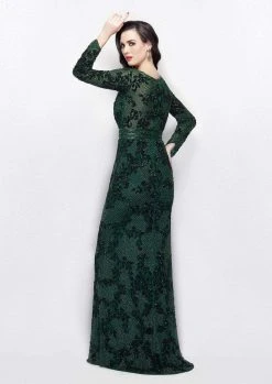 Formal Gowns Primavera Couture - 1990 Sequin Deep V-neck Sheath Dress 9 Formal Gowns Primavera Couture - 1990 Sequin Deep V-neck Sheath Dress