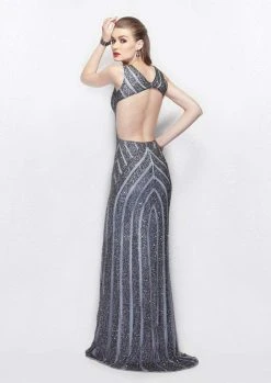 Primavera Couture - 1994 Bedazzled V-neck Sheath Dress