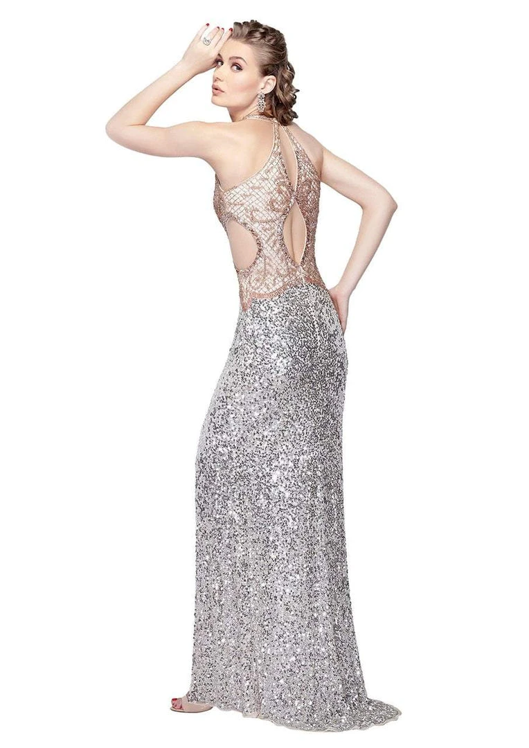 Primavera Couture - 3002 V Neck Cut Outs Evening Gown 6 Primavera Couture - 3002 V Neck Cut Outs Evening Gown