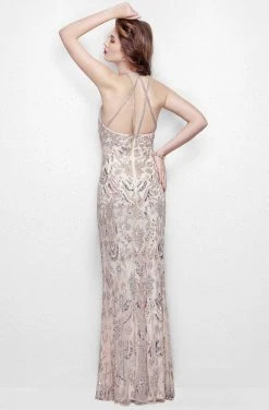 Primavera Couture - 3007 Embellished Halter Sheath Dress