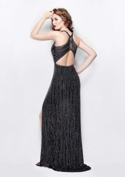 Primavera Couture - 3013 Sequined Halter Evening Gown Formal Gowns