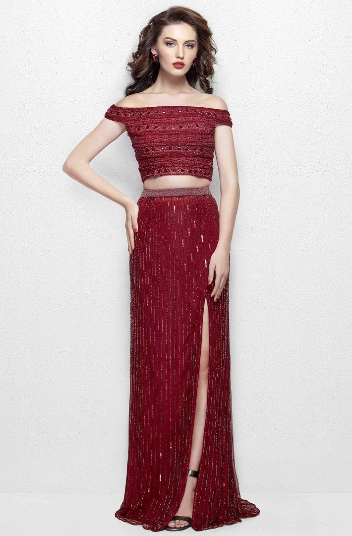 Primavera Couture - 3020 Two Piece Bedazzled Sheath Dress 3 Primavera Couture - 3020 Two Piece Bedazzled Sheath Dress