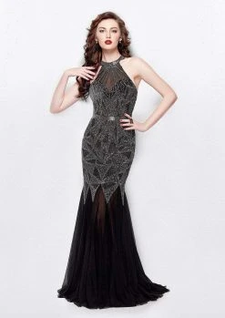Primavera Couture - 3033 Embellished High Halter Trumpet Dress Formal Gowns