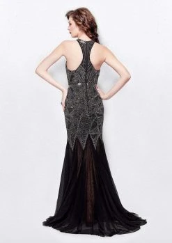 Primavera Couture - 3033 Embellished High Halter Trumpet Dress Formal Gowns