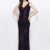 Primavera Couture - 3036 Sparkling V-Neck Embellished Evening Gown Formal Gowns
