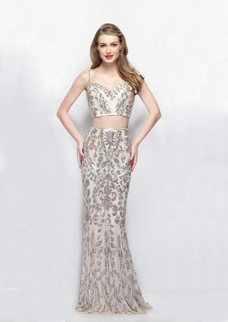 Primavera Couture - 3041 Two-Piece Shimmering Beaded Evening Gown 3 Primavera Couture - 3041 Two-Piece Shimmering Beaded Evening Gown