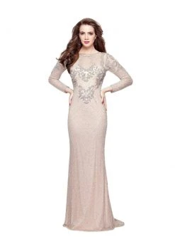 Primavera Couture - 3051 Embellished Low Scoop Back Sheath Gown Formal Gowns