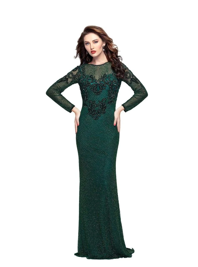 Primavera Couture - 3051 Embellished Low Scoop Back Sheath Gown Formal Gowns 5 Primavera Couture - 3051 Embellished Low Scoop Back Sheath Gown Formal Gowns