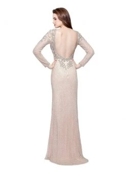 Primavera Couture - 3051 Embellished Low Scoop Back Sheath Gown Formal Gowns