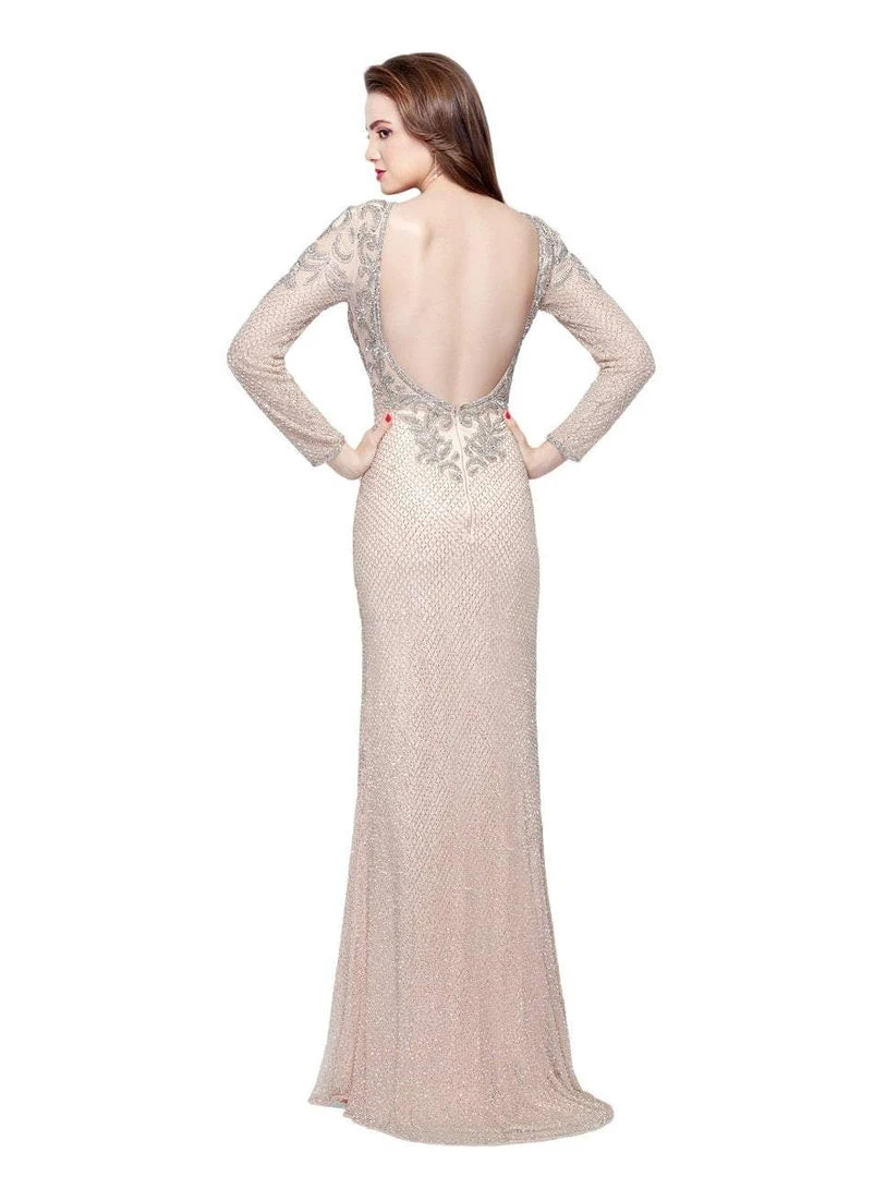 Primavera Couture - 3051 Embellished Low Scoop Back Sheath Gown Formal Gowns 4 Primavera Couture - 3051 Embellished Low Scoop Back Sheath Gown Formal Gowns