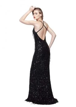 Primavera Couture - 3053 Sequined Fringe Festooned Gown Formal Gowns