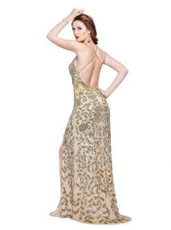 Formal Gowns Primavera Couture - 3055 Contrast Sequined Foliage Gown