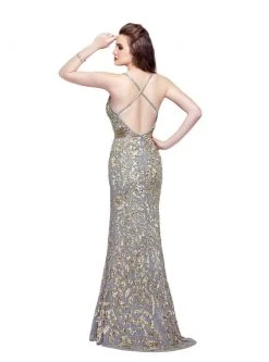 Formal Gowns Primavera Couture - 3055 Contrast Sequined Foliage Gown