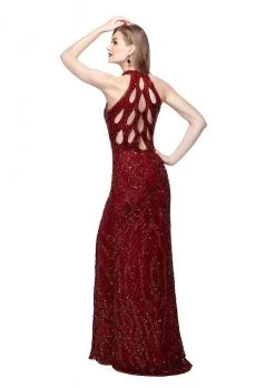 Primavera Couture - 3059 Halter Sequined Fancy Back Evening Gown 7 Primavera Couture - 3059 Halter Sequined Fancy Back Evening Gown