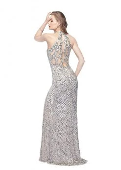Primavera Couture - 3059 Halter Sequined Fancy Back Evening Gown 9 Primavera Couture - 3059 Halter Sequined Fancy Back Evening Gown