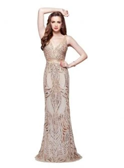 Formal Gowns Primavera Couture - 3061 Sleeveless Sequined Sheath Gown 10 Formal Gowns Primavera Couture - 3061 Sleeveless Sequined Sheath Gown