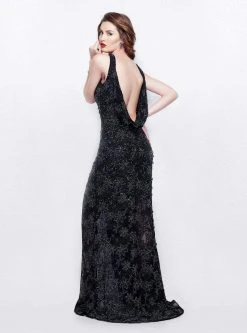 Formal Gowns Primavera Couture - 3062 Sequined Jewel Gown With Slit