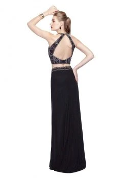 Primavera Couture - 3064 Glittering Two-Piece Halter Evening Gown Formal Gowns