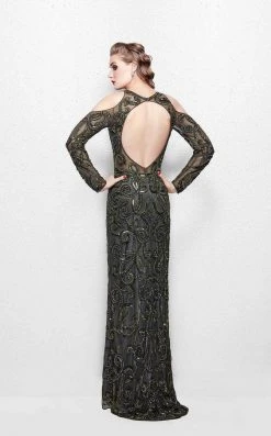 Primavera Couture - 3081 Beaded Long Sleeve Fitted Dress Formal Gowns 6 Primavera Couture - 3081 Beaded Long Sleeve Fitted Dress Formal Gowns