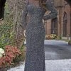 Formal Gowns Primavera Couture - 3180 Sequined Long Sleeves Evening Gown