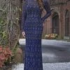 Formal Gowns Primavera Couture - 3181 Sequined Long Sleeves Sheath Gown