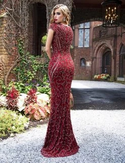 Primavera Couture - 3190 Bead Embellished Fitted Evening Gown
