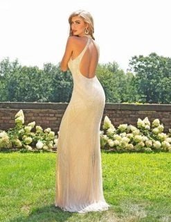 Primavera Couture - 3218 Embellished High Halter Sheath Dress Formal Gowns 18 Primavera Couture - 3218 Embellished High Halter Sheath Dress Formal Gowns