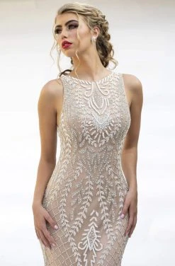 Formal Gowns Primavera Couture - 3227 Jewel Neck Intricate Beaded Sheath Gown 11 Formal Gowns Primavera Couture - 3227 Jewel Neck Intricate Beaded Sheath Gown