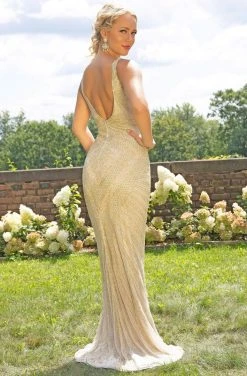 Primavera Couture - 3234 Embellished Plunging V-neck Fitted Dress 12 Primavera Couture - 3234 Embellished Plunging V-neck Fitted Dress