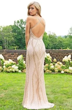 Primavera Couture - 3236 Embellished Plunging V-neck Sheath Dress 19 Primavera Couture - 3236 Embellished Plunging V-neck Sheath Dress