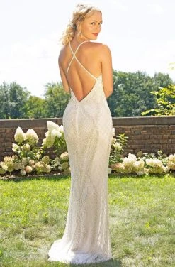 Primavera Couture - 3236 Embellished Plunging V-neck Sheath Dress 14 Primavera Couture - 3236 Embellished Plunging V-neck Sheath Dress