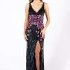 Formal Gowns Primavera Couture - 3238 Floral Embellished V-neck Sheath Dress
