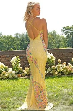 Primavera Couture - 3243 Vibrant Contrast Floral Beaded Gown Formal Gowns 20 Primavera Couture - 3243 Vibrant Contrast Floral Beaded Gown Formal Gowns