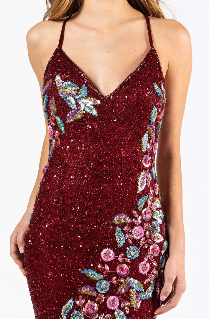 Primavera Couture - 3243 Vibrant Contrast Floral Beaded Gown Formal Gowns 9 Primavera Couture - 3243 Vibrant Contrast Floral Beaded Gown Formal Gowns