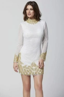 Primavera Couture - 3320 Bead Embellished High Neck Dress Cocktail Dresses 13 Primavera Couture - 3320 Bead Embellished High Neck Dress Cocktail Dresses