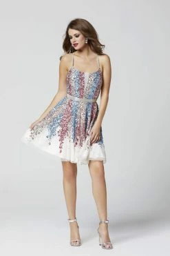 Primavera Couture - 3338 Sequined Scoop Neck A-line Dress