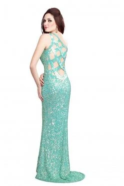 Primavera Couture - 9703 Sequin Studded One-Shoulder Gown