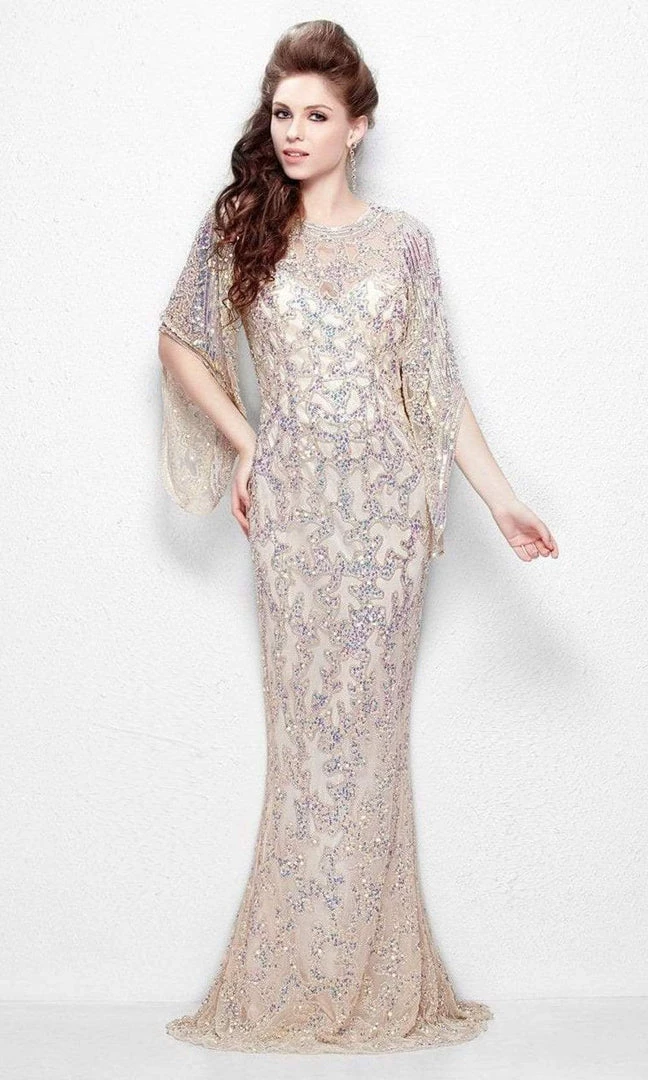 Formal Gowns Primavera Couture - 9713 Sequin Flared Sleeve Long Sheath Formal Gown - 1 Pc White In Size 22 Available 5 Formal Gowns Primavera Couture - 9713 Sequin Flared Sleeve Long Sheath Formal Gown - 1 Pc White In Size 22 Available