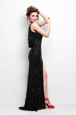 Formal Gowns Primavera Couture - 9805 Cowl Back Halter Sequin Embellished Gown 28 Formal Gowns Primavera Couture - 9805 Cowl Back Halter Sequin Embellished Gown