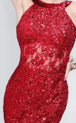 Formal Gowns Primavera Couture - 9805 Cowl Back Halter Sequin Embellished Gown 41 Formal Gowns Primavera Couture - 9805 Cowl Back Halter Sequin Embellished Gown