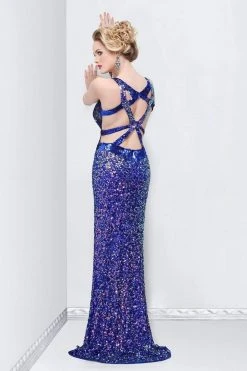 Primavera Couture - 9811 Sequined V-Neck Evening Dress