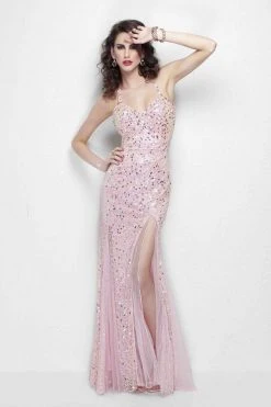 Formal Gowns Primavera Couture - 9873 Stunning Sequin Studded Sheath Gown