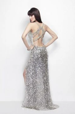 Primavera Couture - 9946 Plunging V-Neck Sequined Evening Gown 9 Primavera Couture - 9946 Plunging V-Neck Sequined Evening Gown