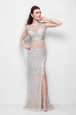 Formal Gowns Primavera Couture - 9997 Sequin Two-Piece Evening Gown